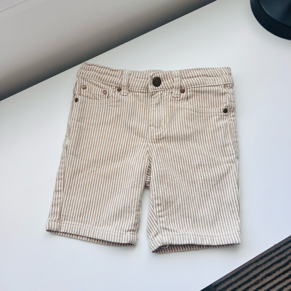 Jamie Kay Beige Striped Kids Shorts